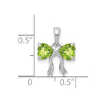 Load image into Gallery viewer, 14k White Gold Polished Peridot Bow Pendant

