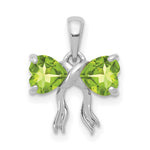 Load image into Gallery viewer, 14k White Gold Polished Peridot Bow Pendant

