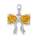 Load image into Gallery viewer, 14k White Gold Polished Citrine Bow Pendant
