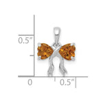 Load image into Gallery viewer, 14k White Gold Polished Citrine Bow Pendant
