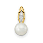 Load image into Gallery viewer, 14K Yellow Gold Genuine FW Cultured Pearl Diamond Pendant

