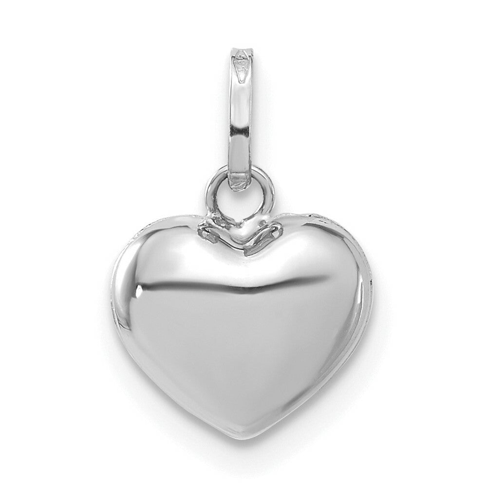 14K White Gold Heart Pendant