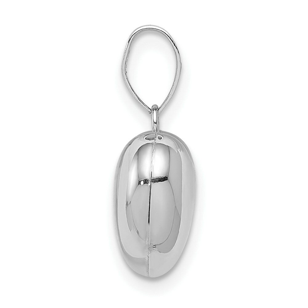14K White Gold Puffed Heart Pendant