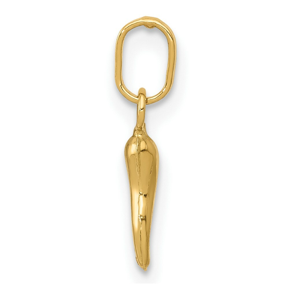14K Yellow Gold Italian Horn Charm