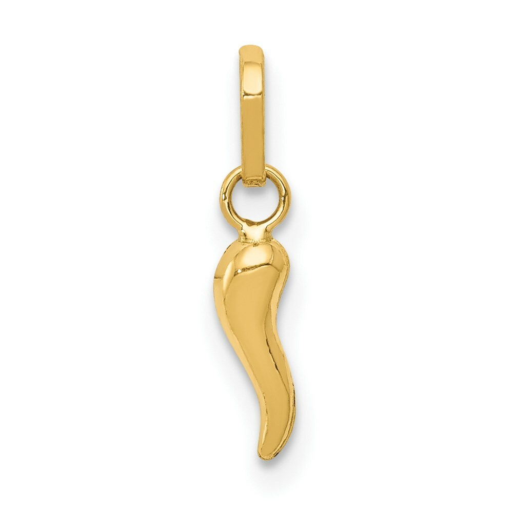 14K Yellow Gold Italian Horn Charm