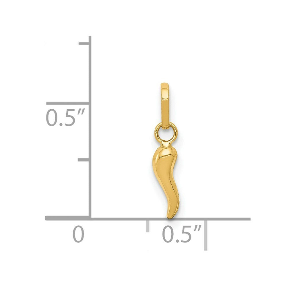 14K Yellow Gold Italian Horn Charm
