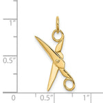 Load image into Gallery viewer, 14K Yellow Gold Moveable Scissors Charm
