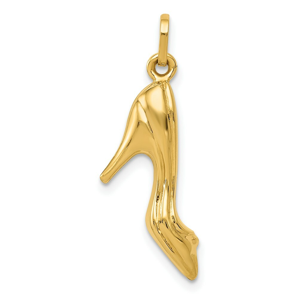 14K Yellow Gold High Heel Shoe Charm