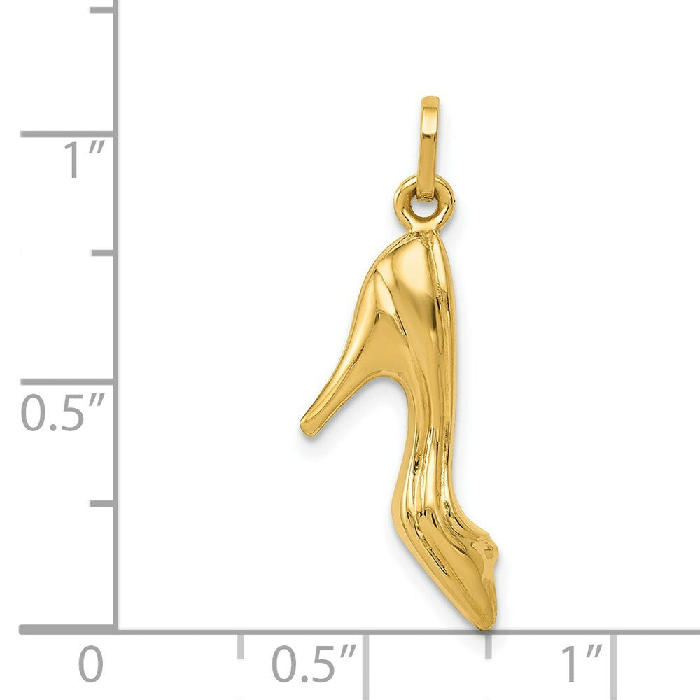 14K Yellow Gold High Heel Shoe Charm