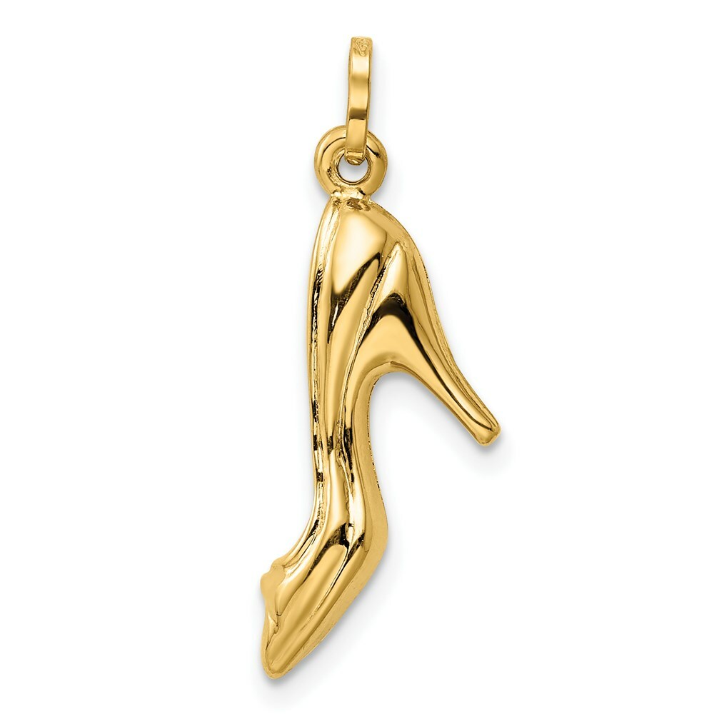 14K Yellow Gold High Heel Shoe Charm