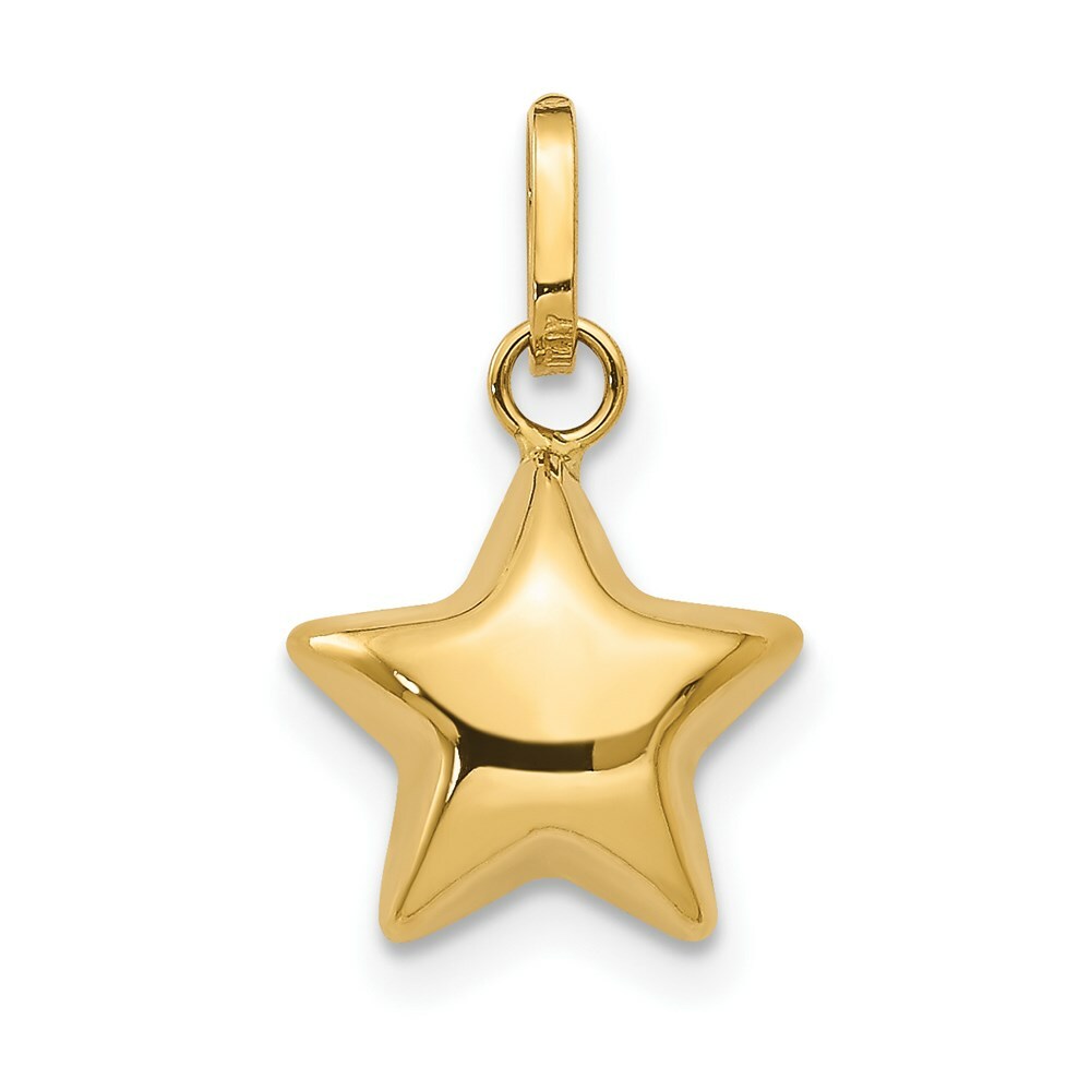 14K Yellow Gold Puffed Star Charm