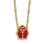 Load image into Gallery viewer, 14k Enameled Ladybug Necklace  length: 16 inches
