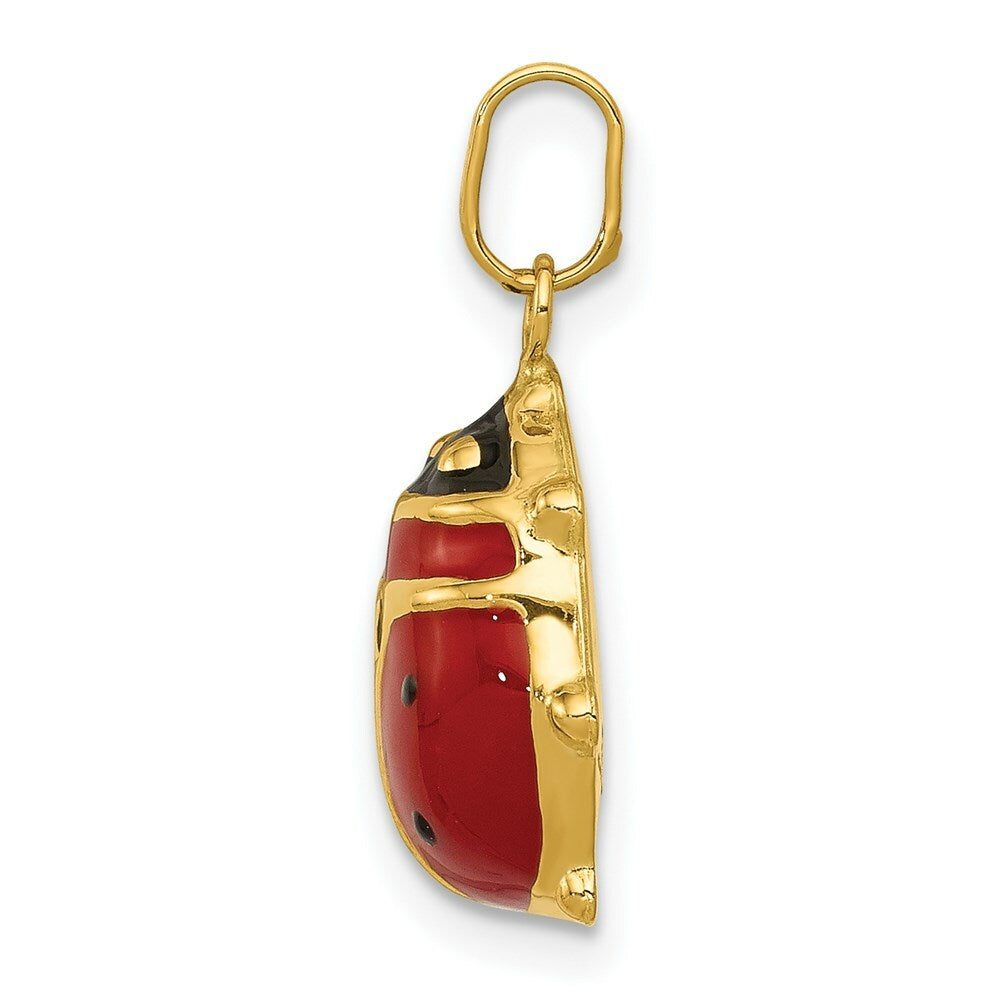 14K Yellow Gold Enameled Ladybug Charm