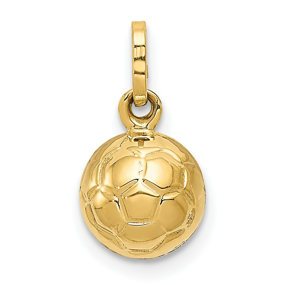 14K Yellow Gold 3-D Soccer Ball Charm