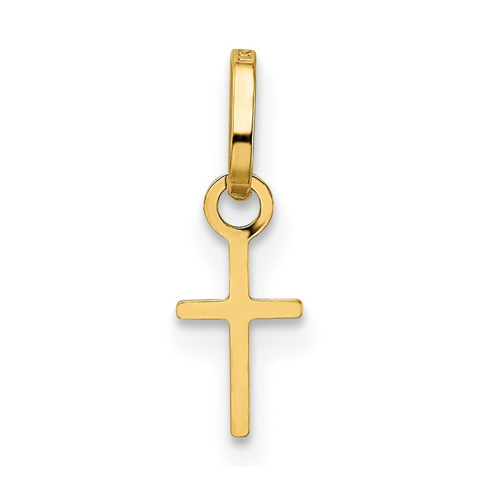 14K Yellow Gold Tiny Cross Charm