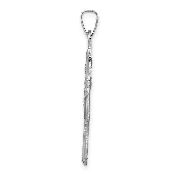 14K White Gold Four Way Medal Pendant