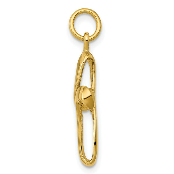 14K Yellow Gold Polished Cross Charm 26mm length