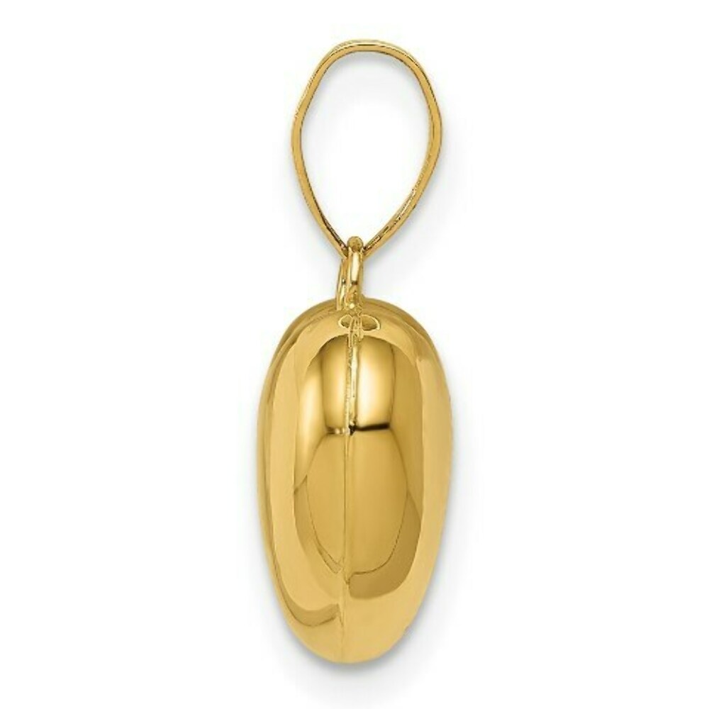 14K Yellow Gold Puffed Heart Charm 16mm length