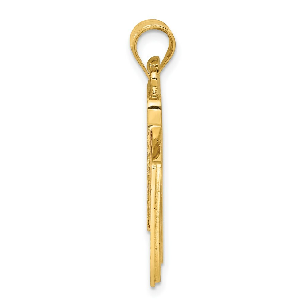 14K Yellow Gold Enameled Flag Pendant