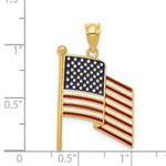 Load image into Gallery viewer, 14K Yellow Gold Enameled Flag Pendant
