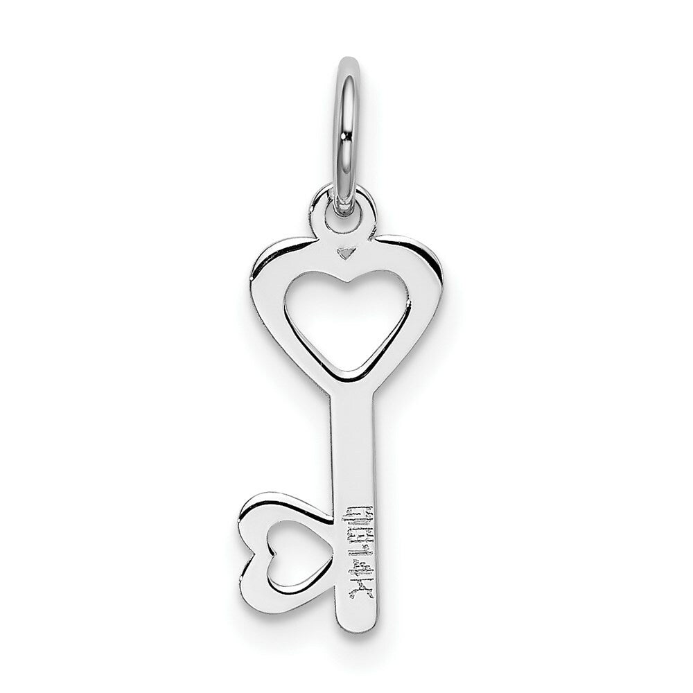 14K White Gold Heart-Shaped Key & Lock Charm