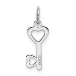 Load image into Gallery viewer, 14K White Gold Heart-Shaped Key &amp; Lock Charm
