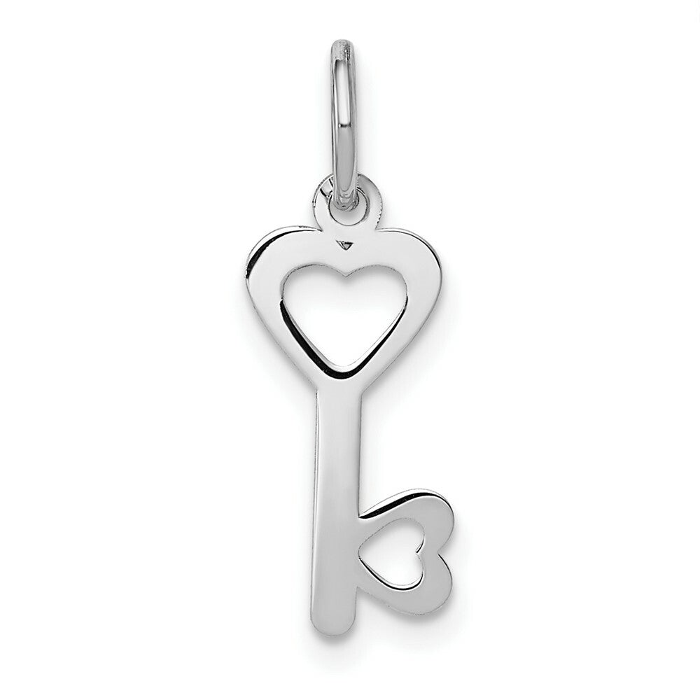 14K White Gold Heart-Shaped Key & Lock Charm
