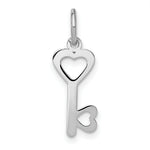Load image into Gallery viewer, 14K White Gold Heart-Shaped Key &amp; Lock Charm
