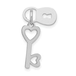 Load image into Gallery viewer, 14K White Gold Polished Lock &amp; Key Charm
