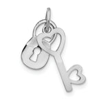 Load image into Gallery viewer, 14K White Gold Polished Lock &amp; Key Charm
