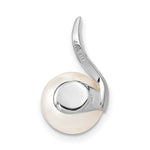 Load image into Gallery viewer, 14K White Gold Diamond and (9-10mm) Button Freshwater Cultured Pearl Pendant
