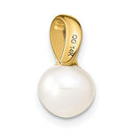Load image into Gallery viewer, 14k Yellow Gold 8-9mm Button Freshwater Cultured Pearl Pendant
