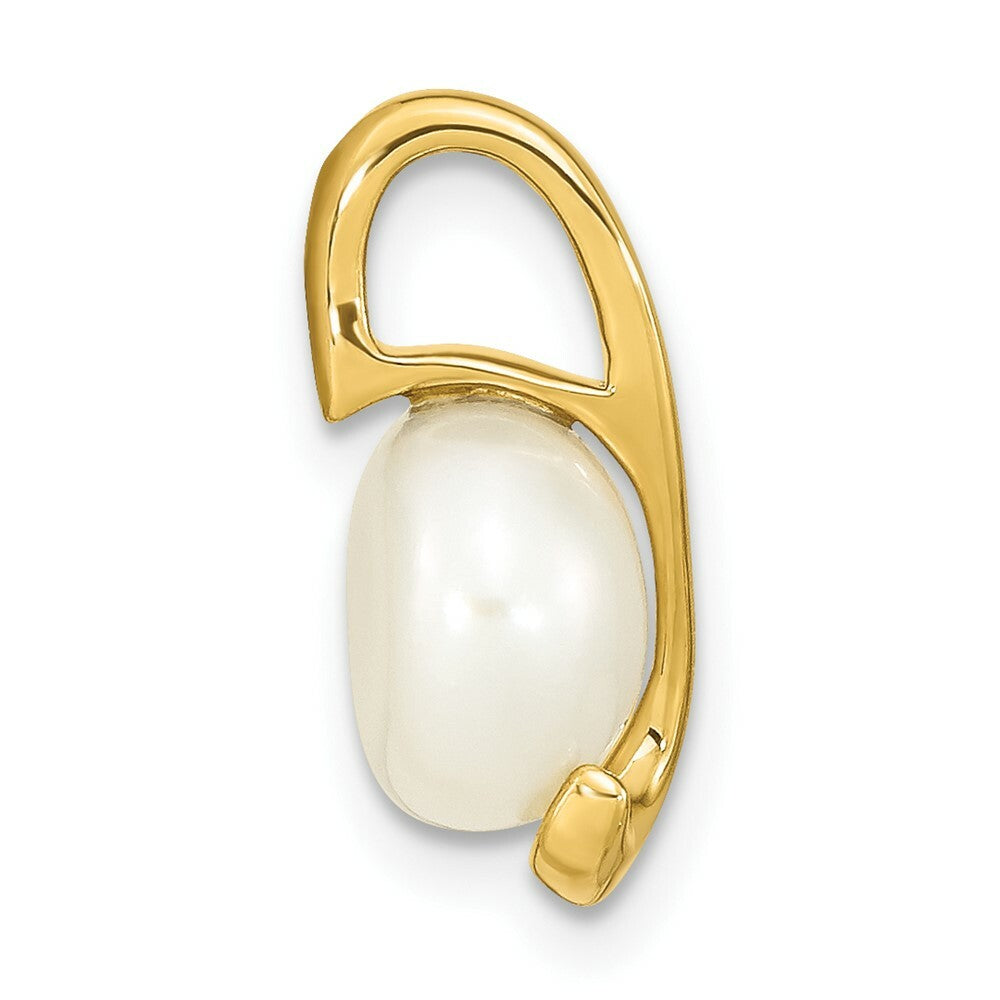 14k Yellow Gold 8-9mm Button Freshwater Cultured Pearl Pendant