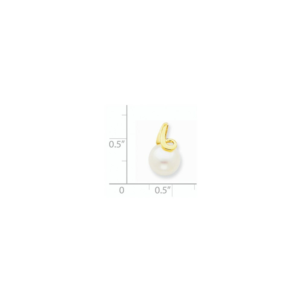 14k Yellow Gold 8-9mm Button Freshwater Cultured Pearl Pendant