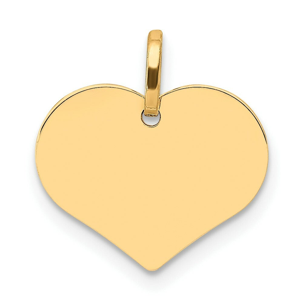 14K Yellow Gold Heart Charm 14mm Diameter