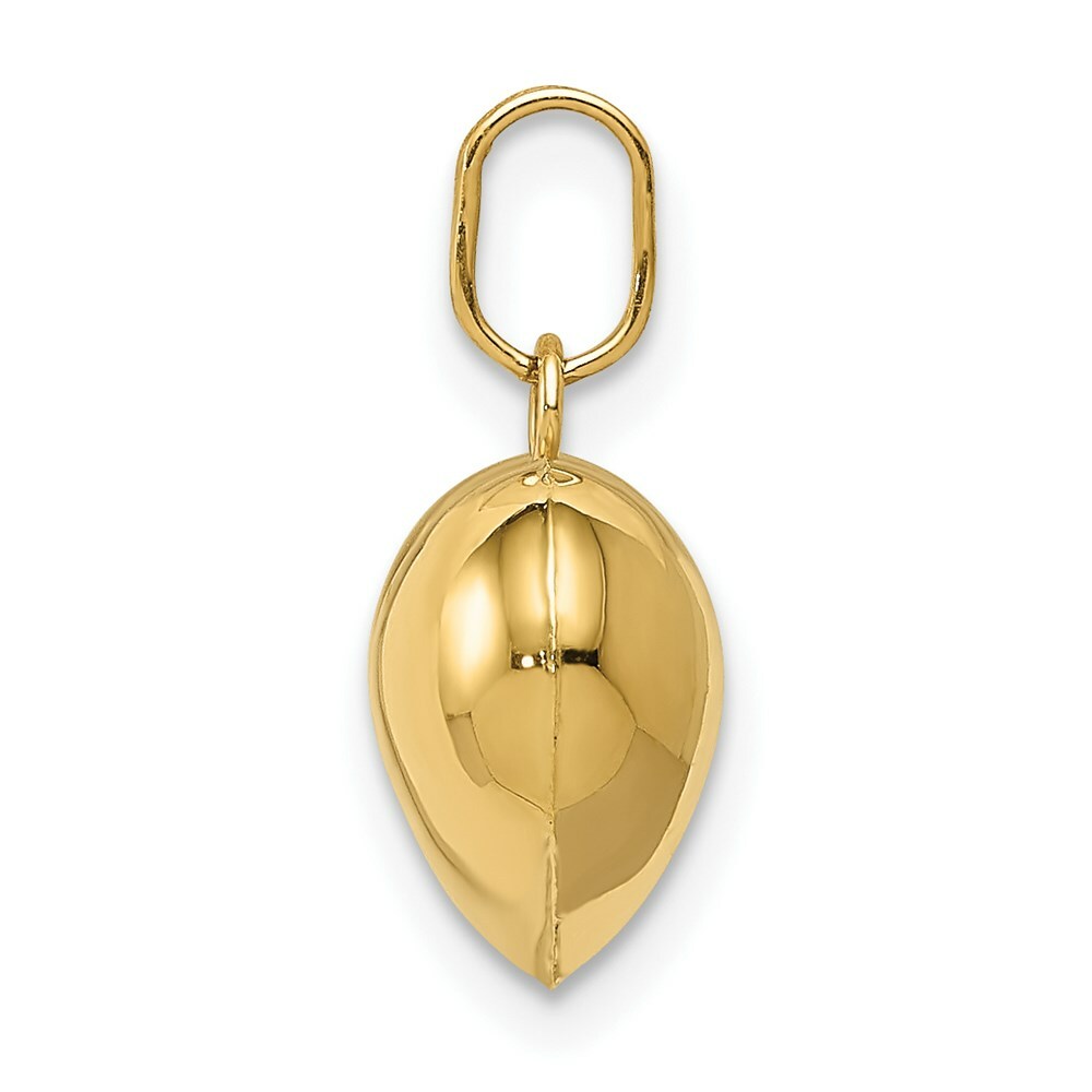 14K Yellow Gold Heart Charm 12mm Diameter