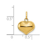 Load image into Gallery viewer, 14K Yellow Gold Heart Charm 12mm Diameter
