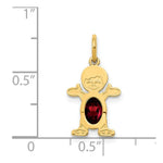 Load image into Gallery viewer, 14K Yellow Gold Boy 6x4 Oval Genuine Garnet-January Birthstone Charm Pendant
