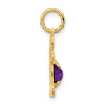 Load image into Gallery viewer, 14K Yellow Gold Girl 6x4 Oval Genuine Amethyst-February Birthstone Charm Pendant
