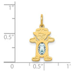 Load image into Gallery viewer, 14K Yellow Gold Girl 6x4 Oval Genuine Aquamarine-March Birthstone Charm Pendant
