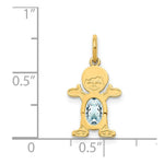 Load image into Gallery viewer, 14K Yellow Gold Boy 6x4 Oval Genuine Aquamarine-March Birthstone Charm Pendant
