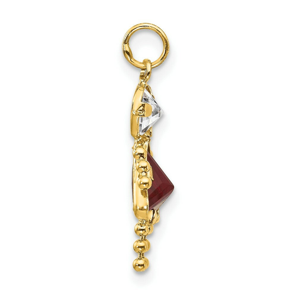 14K Yellow Gold January Girl Birthstone Charm Birthstone Charm Pendant