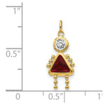 Load image into Gallery viewer, 14K Yellow Gold January Girl Birthstone Charm Birthstone Charm Pendant
