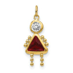 Load image into Gallery viewer, 14K Yellow Gold January Girl Birthstone Charm Birthstone Charm Pendant
