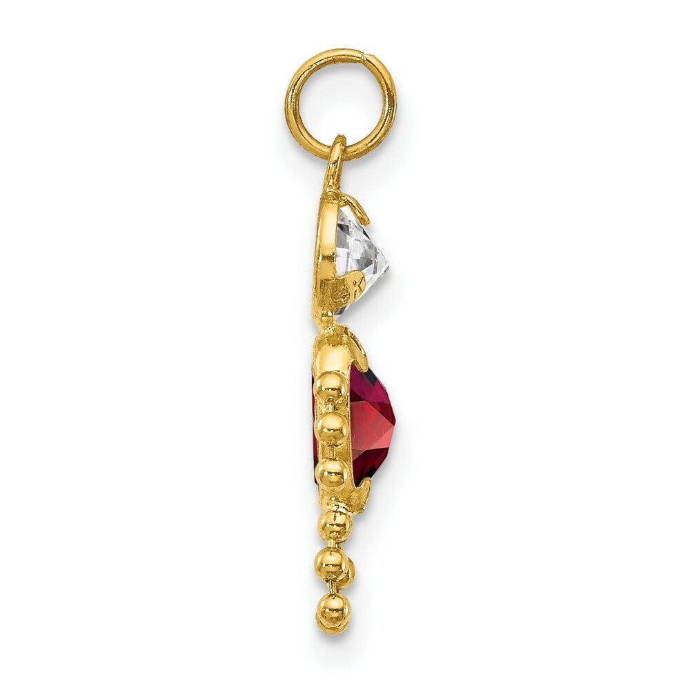 14K Yellow Gold January Boy Birthstone Charm Birthstone Charm Pendant