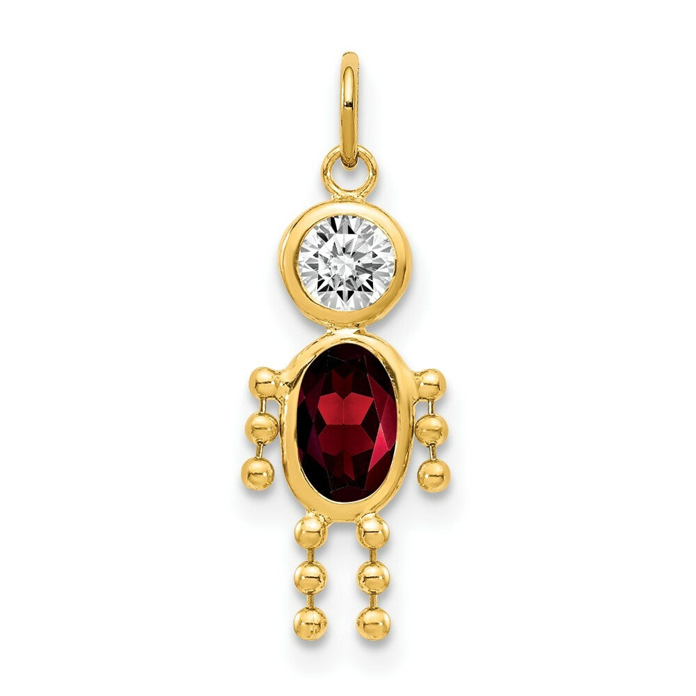 14K Yellow Gold January Boy Birthstone Charm Birthstone Charm Pendant