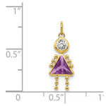 Load image into Gallery viewer, 14K Yellow Gold February Girl Birthstone Charm Birthstone Charm Pendant
