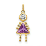 Load image into Gallery viewer, 14K Yellow Gold February Girl Birthstone Charm Birthstone Charm Pendant
