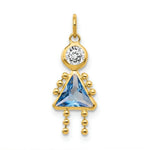 Load image into Gallery viewer, 14K Yellow Gold March Girl Birthstone Charm Birthstone Charm Pendant
