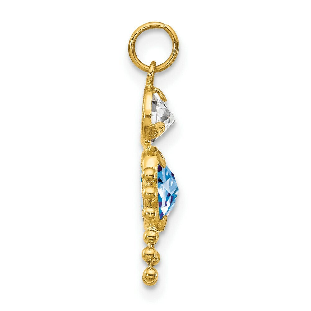 14K Yellow Gold March Boy Birthstone Charm Birthstone Charm Pendant